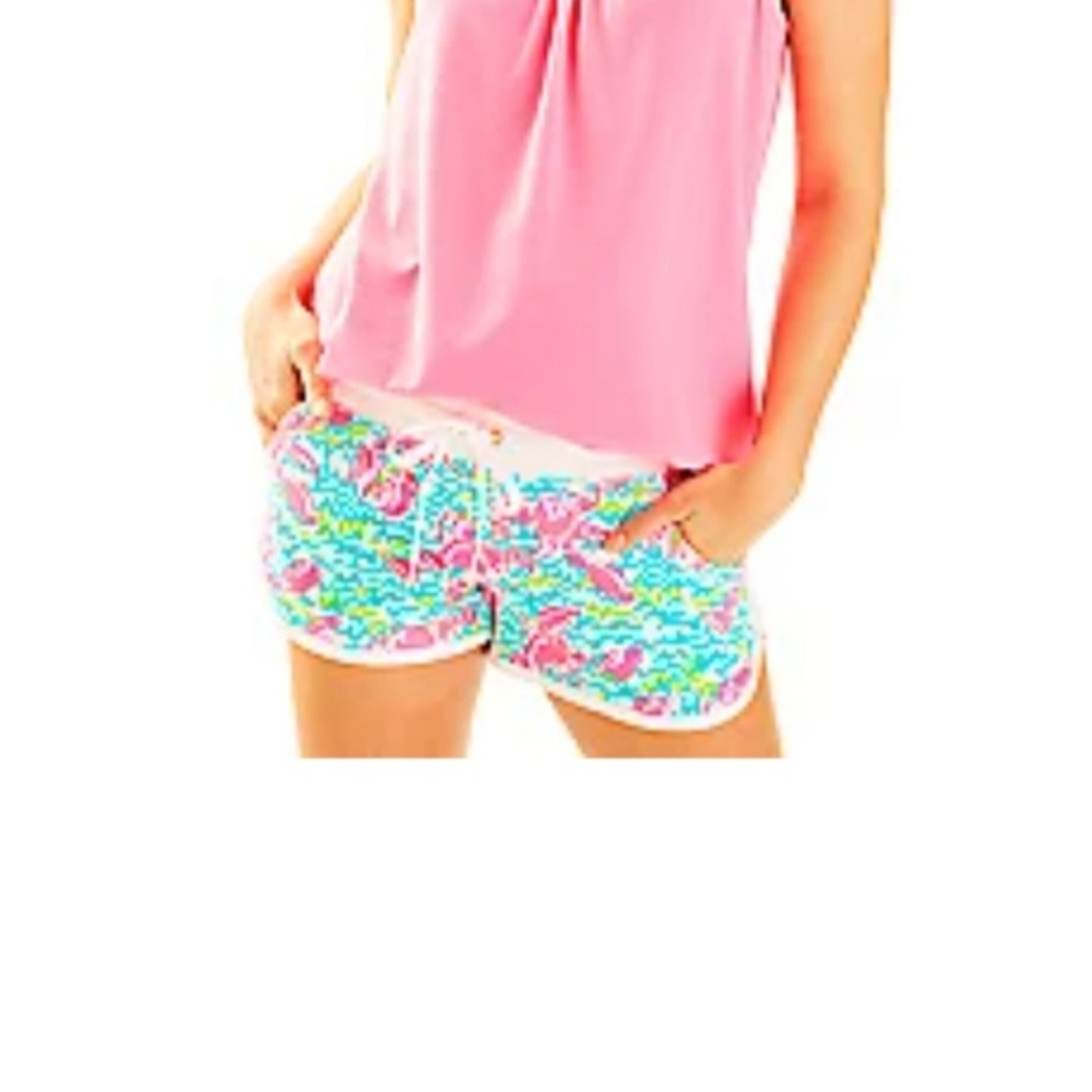 Lilly Pulitzer Chrissy Beach Short in "Lobstah Roll" print